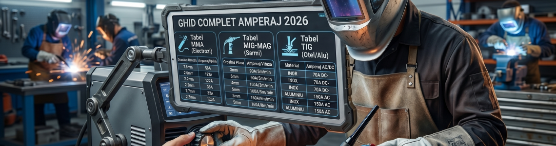 Tabel Amperaj Sudura: Ghid Complet MIG-MAG, TIG si MMA in 2026