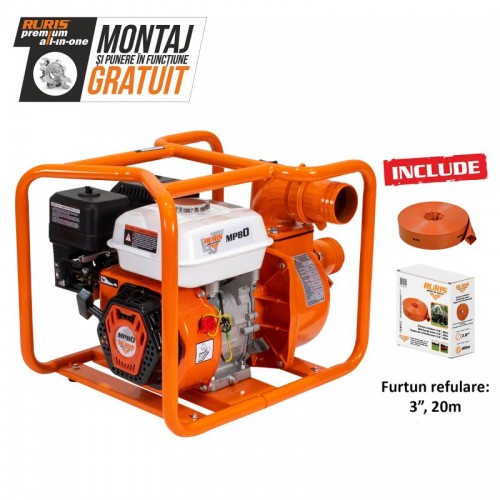 motopompa ruris mp 80 + furtun refulare 3.0 20m