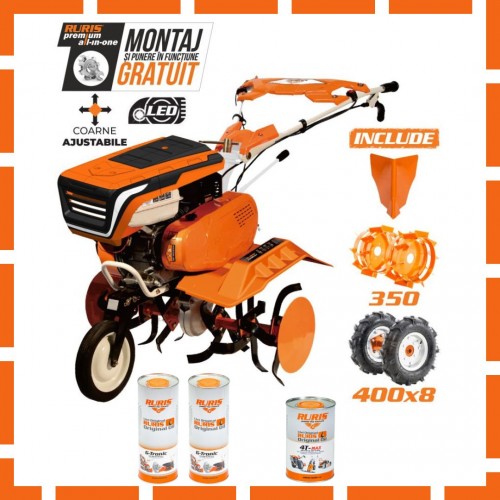 Motosapa RURIS 7500 ACC1 + roti cauciuc 4.00-8+rarita+roti metalice 350 fara manicot 7CP