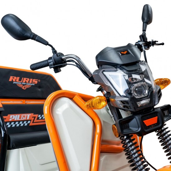 Triciclu Electric Cargo RURIS Pilot 3110A – Motor 2000W, Baterie 72V 32Ah, Autonomie 80 km, Sarcina 300 kg, Max. 25 km/h, ALB