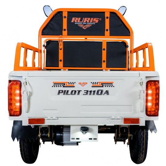 Triciclu Electric Cargo RURIS Pilot 3110A – Motor 2000W, Baterie 72V 32Ah, Autonomie 80 km, Sarcina 300 kg, Max. 25 km/h, ALB