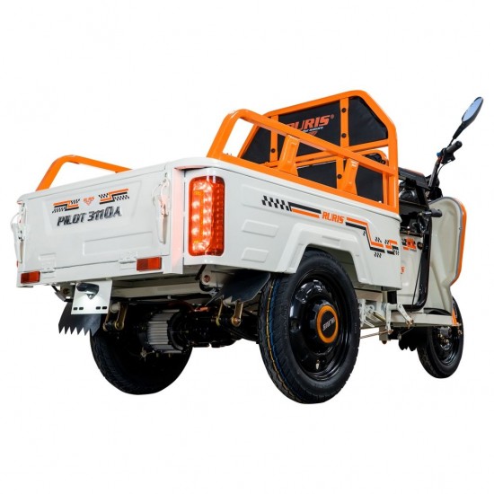Triciclu Electric Cargo RURIS Pilot 3110A – Motor 2000W, Baterie 72V 32Ah, Autonomie 80 km, Sarcina 300 kg, Max. 25 km/h, ALB