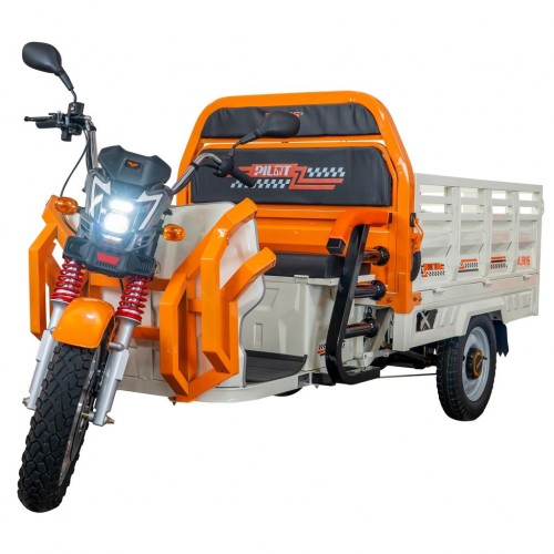 Triciclu electric cargo RURIS Pilot 3130A, Motor 3600W, Baterie 72V 58Ah, Autonomie 80 km, Capacitate 603 kg, Frana Fata Disc / Spate Tambur, Display LCD Extra-Large, Alb
