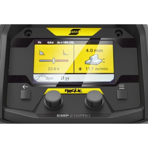 ESAB Rogue EMP 210 PRO Invertor multiproces monofazat Sudare MMA / Lift TIG / MIG MAG Curent sudare: 210 A Alimentare: 230 V