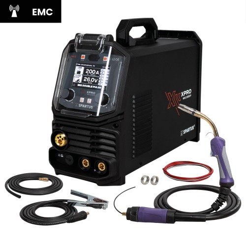 Spartus XPRO 200 DUAL PULSE - 200A,  Aparat de sudura MIG MAG 220V Rola 5Kg