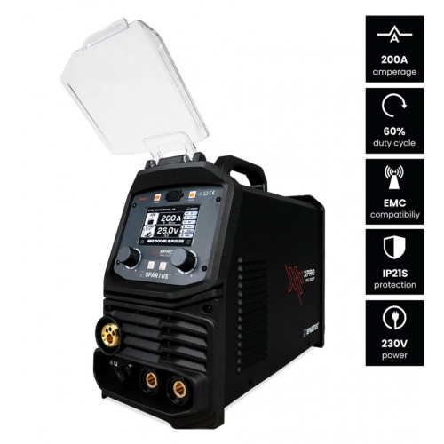 Spartus XPRO 200 DUAL PULSE - 200A,  Aparat de sudura MIG MAG 220V Rola 5Kg