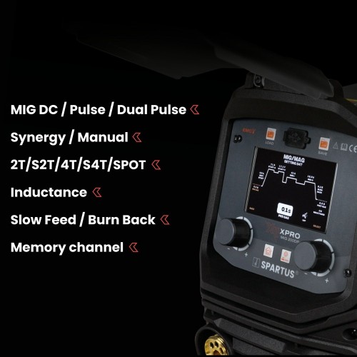 Spartus XPRO 200 DUAL PULSE - 200A,  Aparat de sudura MIG MAG 220V Rola 5Kg