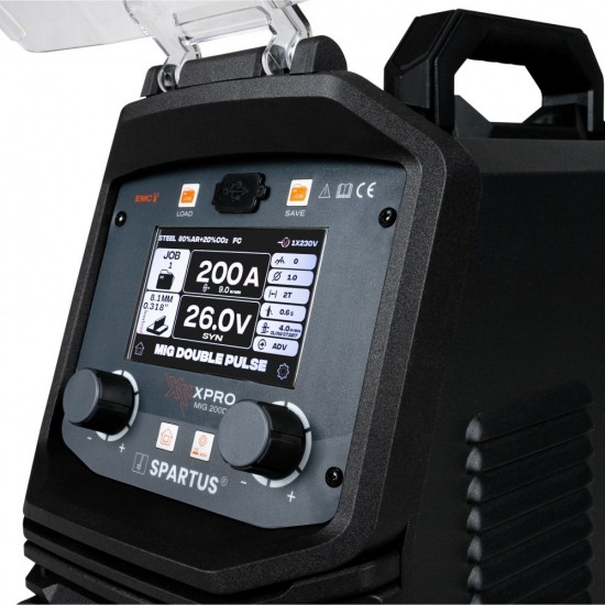 Spartus XPRO 200 DUAL PULSE - 200A,  Aparat de sudura MIG MAG 220V Rola 5Kg