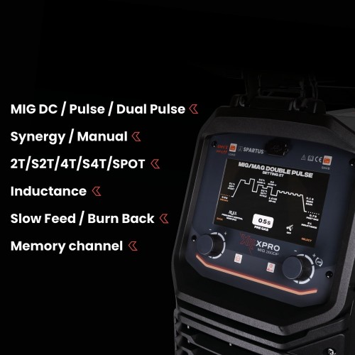 Spartus XPRO 260 DUAL PULSE - 250A,  Aparat de sudura MIG MAG 220V, cap. rola 15Kg