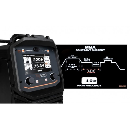 Spartus XPRO 260 DUAL PULSE - 250A,  Aparat de sudura MIG MAG 220V, cap. rola 15Kg