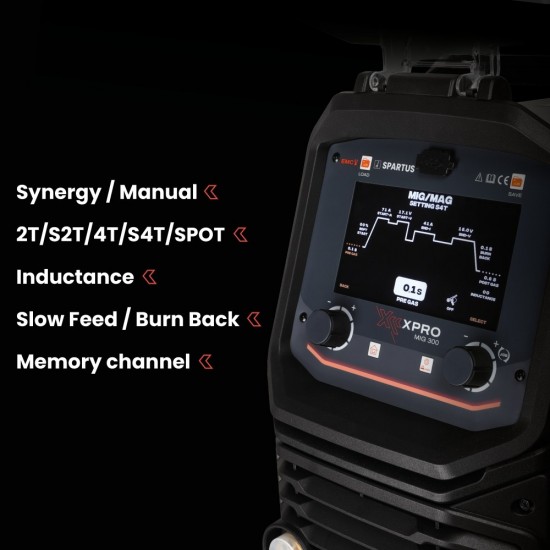 Spartus XPRO300 - 300A,  Aparat de sudura MIG MAG 400V Rola 15Kg
