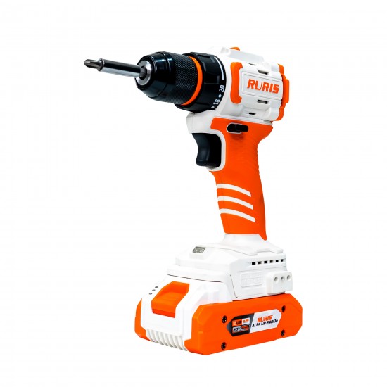 Masina de gaurit/insurubat pe acumulator RURIS RMX 1240 POWER ALFA UP {contine acumulator+incarcator}