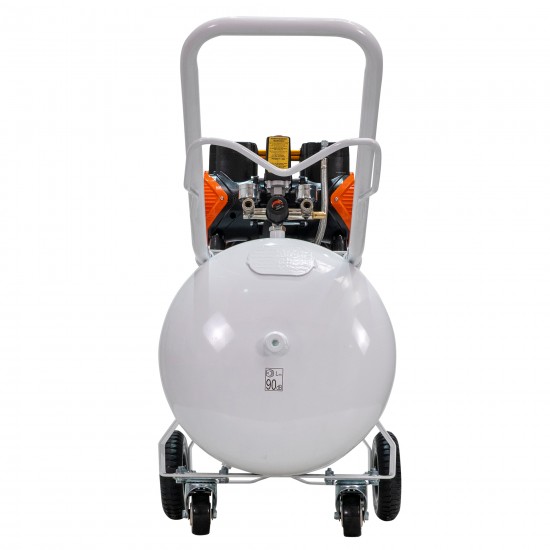 Compresor Silentios RURIS Silent Power 10000 OilFree – 3000W, 100L, 528 l/min, 8 Bar, Fara Ulei, 2 Cilindri, 2 Iesiri
