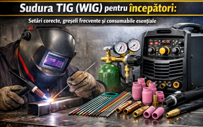 Sudura TIG (WIG) pentru începători: setări corecte, greșeli frecvente și consumabile esențiale