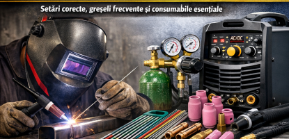 Sudura TIG (WIG) pentru începători: setări corecte, greșeli frecvente și consumabile esențiale