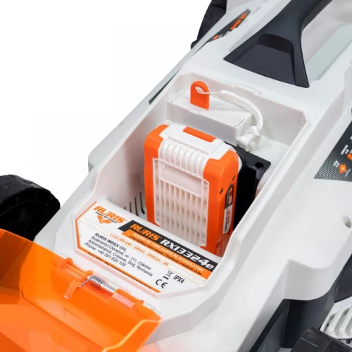 Masina de tuns gazon pe acumulator ruris rxi3324e power alfa up {contine acumulator+incarcator}