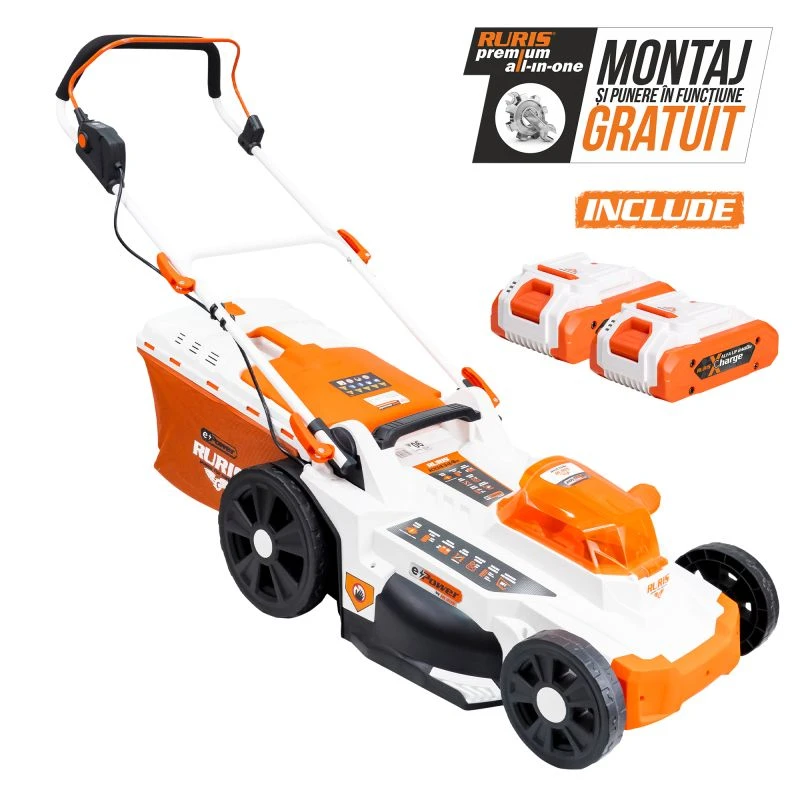 masina de tuns gazon pe acumulator ruris rxi4344e power alfa up {contine 2 acumulatori+incarcator dublu}