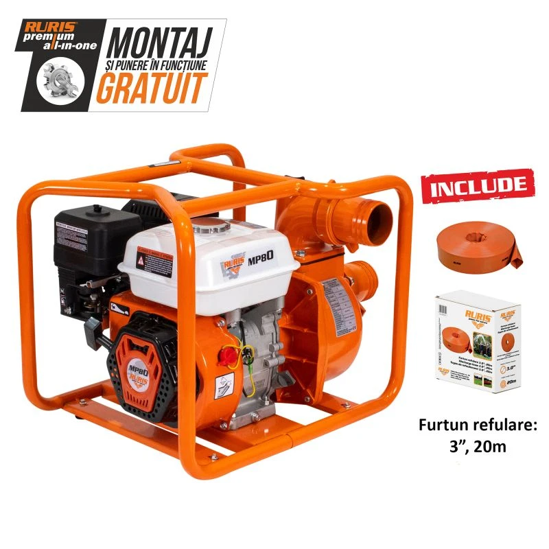 motopompa ruris mp 80 + furtun refulare 3.0 20m motopompa ruris mp 80 + furtun refulare 3.0 20m