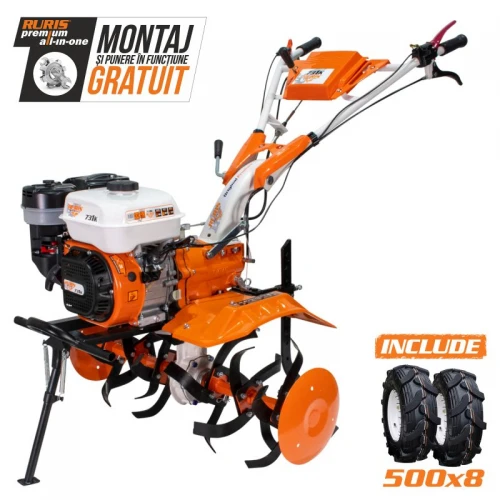 Motosapatoare RURIS 731K Start + roti cauciuc 5.00-8, 8.5 CP