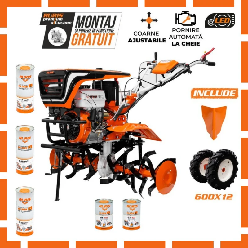Motosapatoare ruris 918k PRO + roti cauciuc 6.00-12+rarita