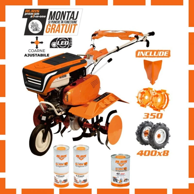 Motosapa RURIS 7500 ACC1 + roti cauciuc 4.00-8+rarita+roti metalice 350 fara manicot 7CP Motosapa RURIS 7500 ACC1 + roti cauciuc 4.00-8+rarita+roti metalice 350 fara manicot 7CP