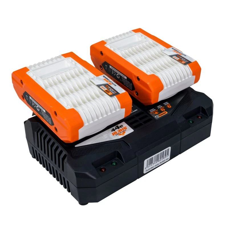 Kit 2 acumulatori + incarcator dublu RURIS Alfa UP 4444e 20 V Kit 2 acumulatori + incarcator dublu RURIS Alfa UP 4444e 20 V