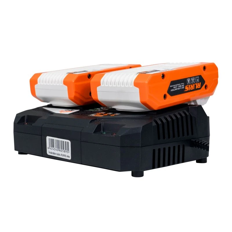 Kit 2 acumulatori + incarcator dublu RURIS Alfa UP 4444e 20 V Kit 2 acumulatori + incarcator dublu RURIS Alfa UP 4444e 20 V