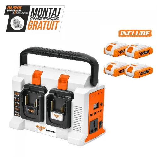 Invertor portabil pe acumulator RURIS 30024 e cu acumulatori