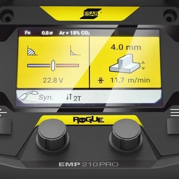 ESAB Rogue EMP 210 PRO Invertor multiproces monofazat Sudare MMA / Lift TIG / MIG MAG Curent sudare: 210 A Alimentare: 230 V