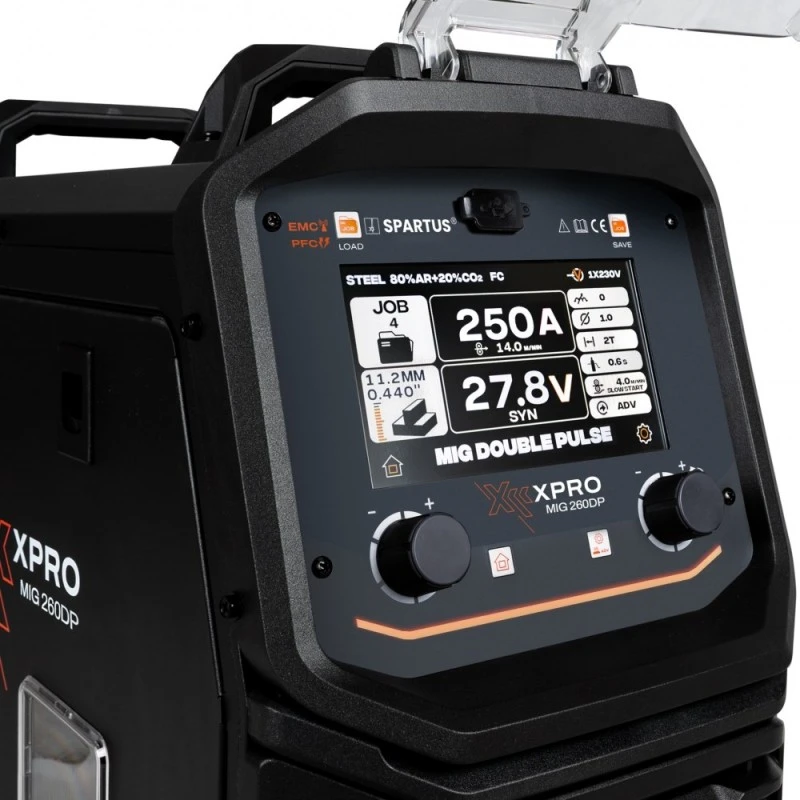 Spartus XPRO 260 DUAL PULSE - 250A, Aparat de sudura MIG MAG 220V, cap. rola 15Kg Spartus XPRO 260 DUAL PULSE - 250A, Aparat de sudura MIG MAG 220V, cap. rola 15Kg