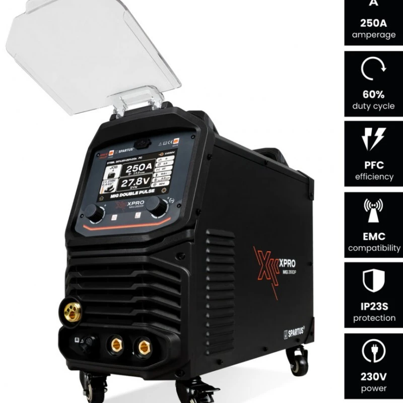 Spartus XPRO 260 DUAL PULSE - 250A, Aparat de sudura MIG MAG 220V, cap. rola 15Kg Spartus XPRO 260 DUAL PULSE - 250A, Aparat de sudura MIG MAG 220V, cap. rola 15Kg