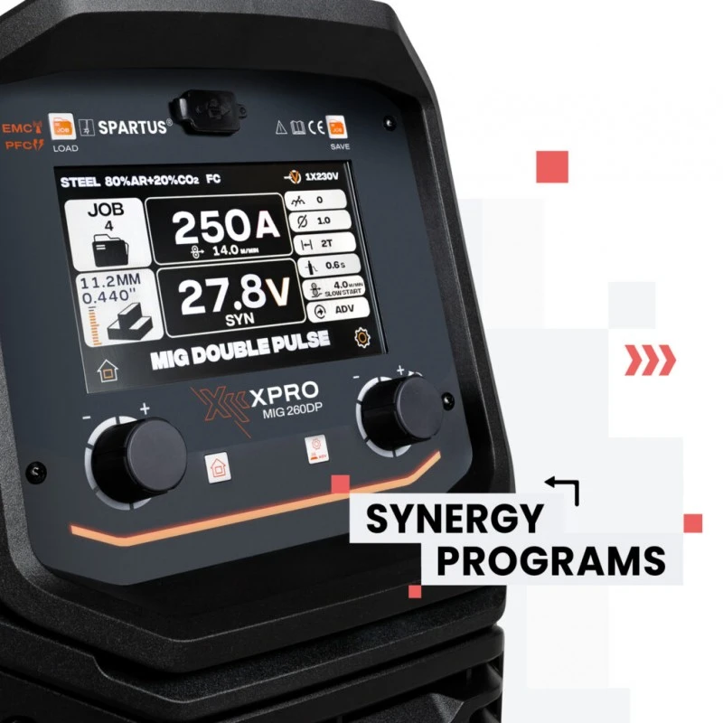 Spartus XPRO 260 DUAL PULSE - 250A, Aparat de sudura MIG MAG 220V, cap. rola 15Kg Spartus XPRO 260 DUAL PULSE - 250A, Aparat de sudura MIG MAG 220V, cap. rola 15Kg