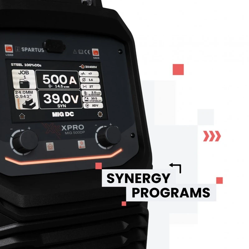 Spartus XPro MIG 500 DUAL PULSE  - Aparat de sudura MIG MAG, PULS si DUBLU PULS, 500A 400V Rola 15Kg