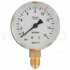 Manometru oxigen 10 bar, diametru 63 mm - ceas de schimb pentru reductor de presiune