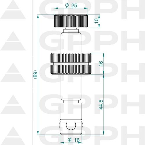 Bolt prindere montaj rapid UNI masa sudura, GPPH, 16_A_001, sistem orificii 16 mm, reglaj 20-62 mm, mecanism cu bile