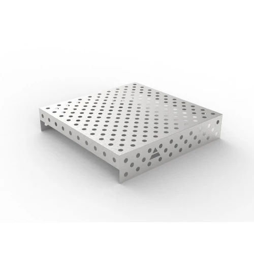 Capac inox masa sudura, GPPH, 28_DIAG_NZSN_100x100, 1000x1000 mm, orificii 28 mm, retea diagonala, otel inoxidabil 1 mm