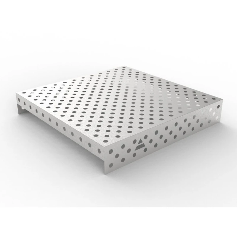 Capac inox masa sudura, GPPH, 1200x1200 mm, orificii 28 mm, retea diagonala