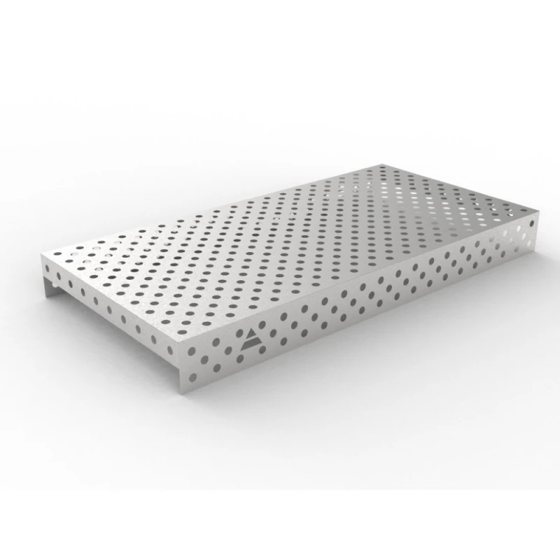Capac inox masa sudura, GPPH, 2000x1000 mm, orificii 28 mm, retea diagonala
