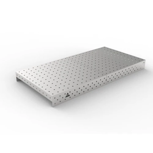 Capac inox masa sudura, GPPH, 16_100x100_NZSN_240x120, 2400x1200 mm, orificii 16 mm, retea 100x100, otel inoxidabil 1 mm
