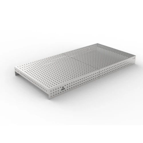 Capac inox masa sudura, GPPH, 16_50x50_NZSN_240x120, 2400x1200 mm, orificii 16 mm, retea 50x50, otel inoxidabil 1 mm