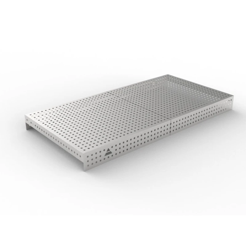 Capac inox masa sudura, GPPH, 2400x1200 mm, orificii 16 mm, retea 50x50