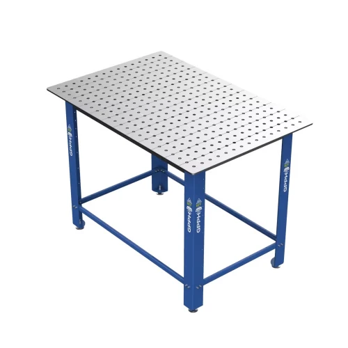 Masa sudura si asamblare, GPPH, DIY, 16_50x50_S_DIY_120x80, 1200x800 mm, blat 8 mm, gauri 16 mm, retea 50x50, pe picioare cu talpa