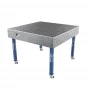Masa sudura profesionala, GPPH, ECO, 16_100x100_K_TWT_ECO_120x120, 1200x1200 mm, blat 8 mm, gauri 16 mm, retea 100x100, pe roti