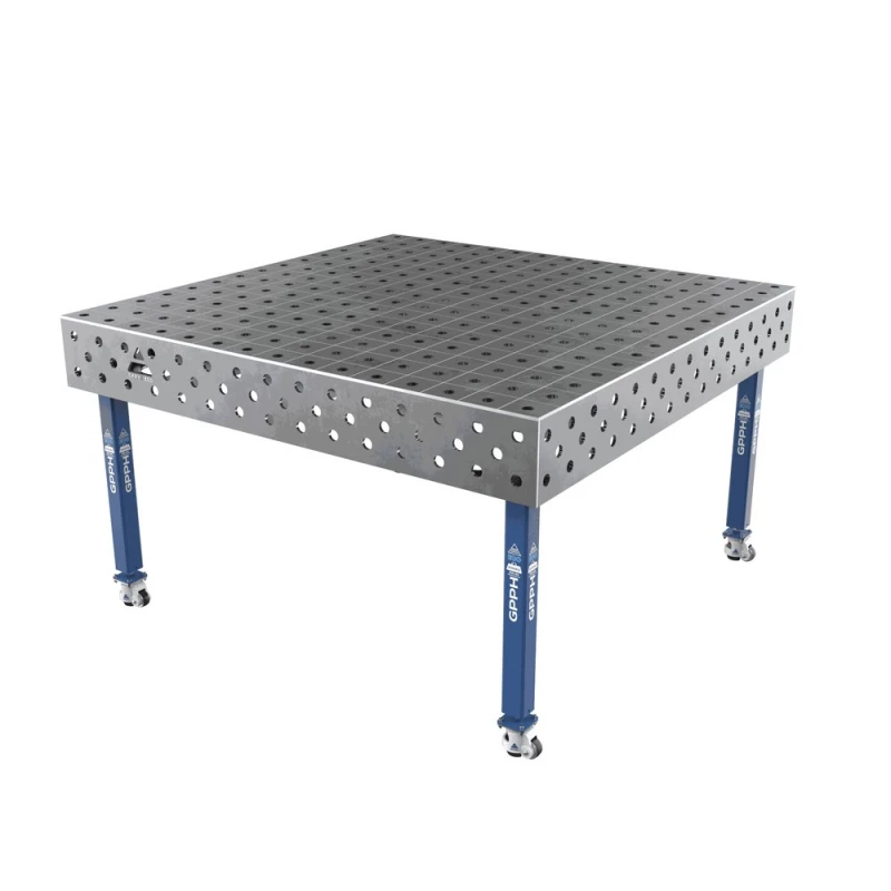 Masa sudura, GPPH, ECO, 1500x1480 mm, blat 8 mm, gauri 28 mm, retea 100x100, pe roti