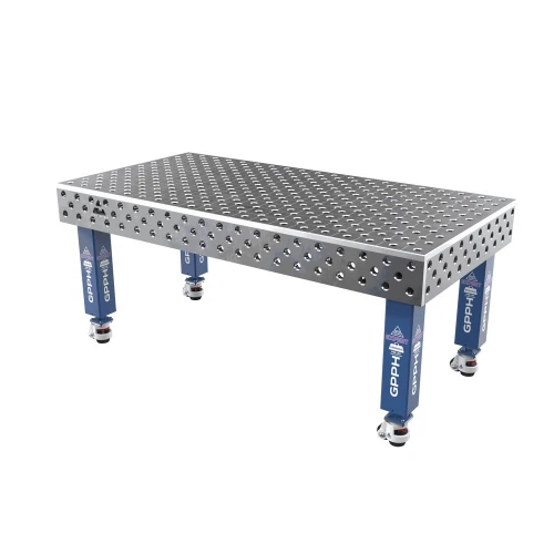 Masa sudura profesionala, GPPH, EXPERT, 28_DIAG_K_TWT_EXPERT_200x100, 2000x1000 mm, blat 25 mm, gauri 28 mm, diagonala, pe roti