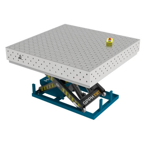 Masa sudura cu ridicare hidraulica, GPPH, XWT PRO INOX, 16_DIAG_XWT_INOX_PRO_150x148, 1500x1480 mm, gauri 16 mm, retea diagonala
