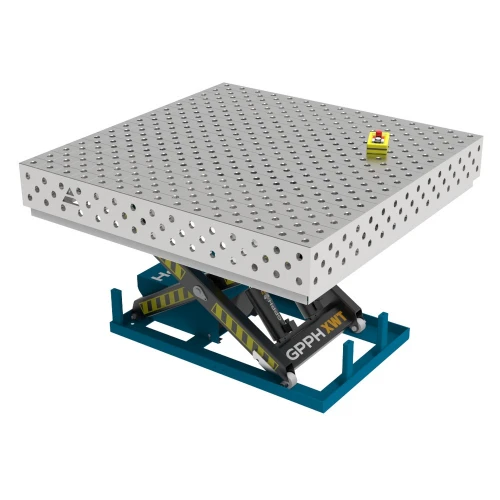 Masa sudura cu ridicare hidraulica, GPPH, XWT PRO INOX, 28_DIAG_XWT_INOX_PRO_150x148, 1500x1480 mm, gauri 28 mm, retea diagonala