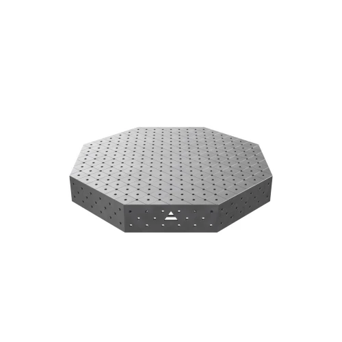 Masa sudura octogonala, GPPH, OCT, 16_DIAG_OCT_PRO_140x140, 1400x1400 mm, blat PRO 15 mm, gauri 16 mm, retea diagonala, robotizare