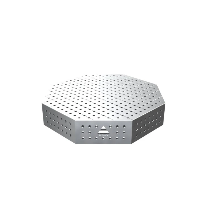 Masa sudura octogonala, GPPH, OCT INOX, 1000x1000 mm, blat PRO 15 mm, gauri 16 mm, retea 50x50