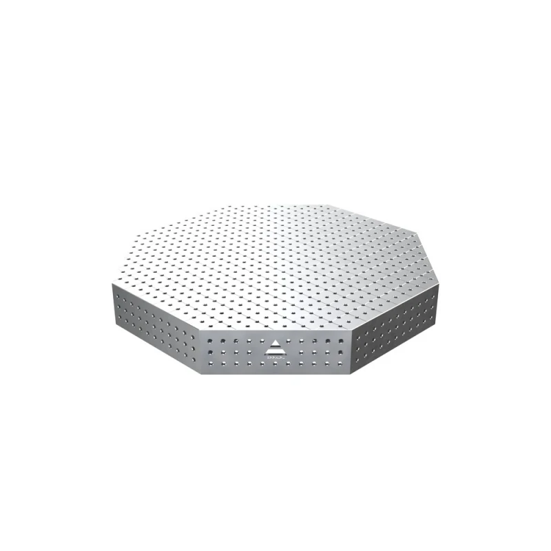 Masa sudura octogonala, GPPH, OCT INOX, 1400x1400 mm, blat PLUS 12 mm, gauri 16 mm, retea 50x50